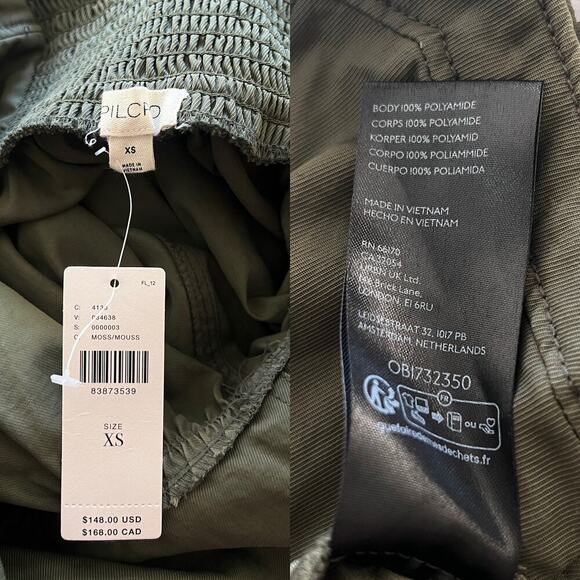 Pilcro by Anthropologie Square-Neck Utility Babydoll Dress in Olive size XS NWT - Picture 2 of 8